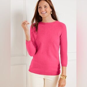 NWT Talbots XL Light Pink AUDREY CASHMERE SWEATER